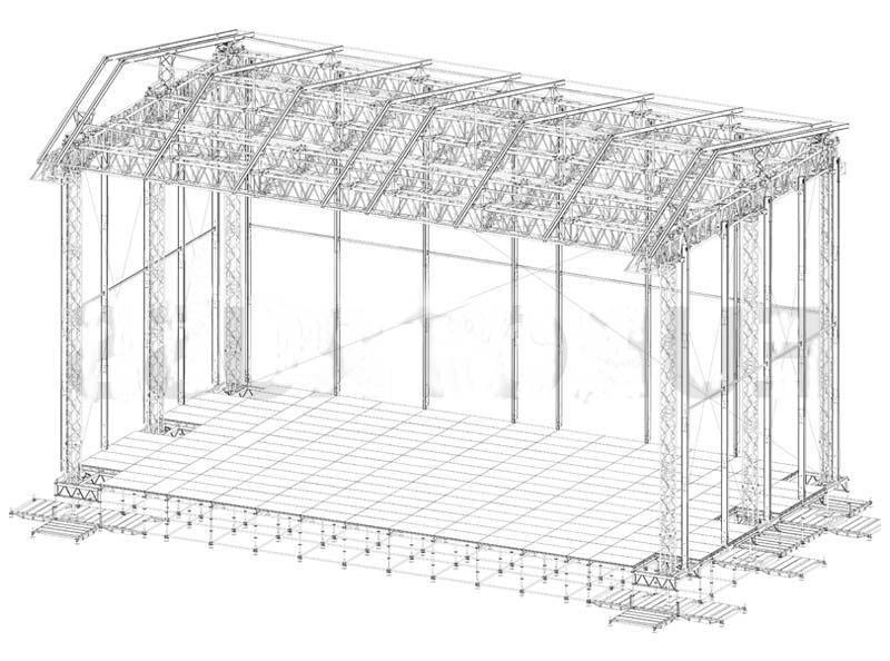 stage roof truss assembly