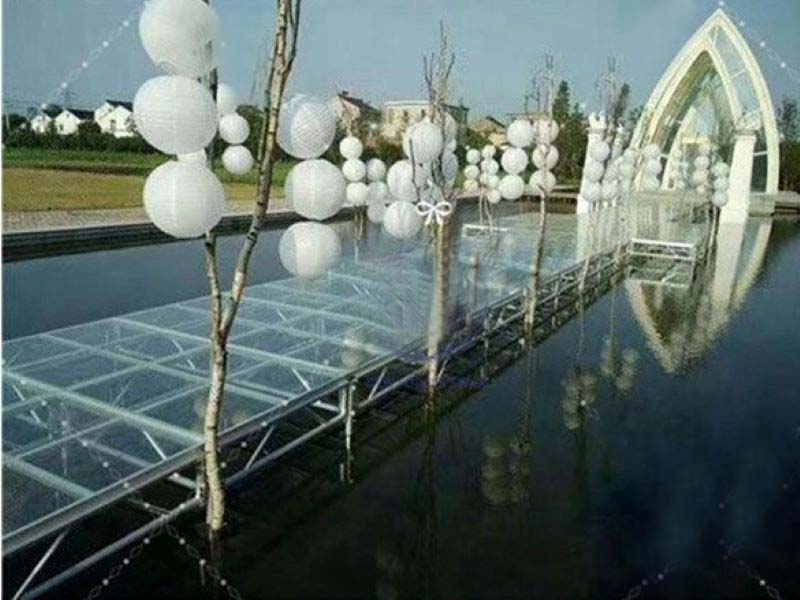 custom transparent glass stage