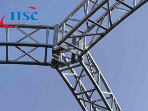 390 मिमी स्पिगोटेड बॉक्स ट्रस 60 डिग्री के साथ 3 वे कोण