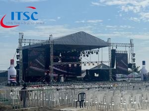 कॉन्सर्ट के लिए 12x10 मीटर एल्यूमीनियम स्टेजिंग छत ट्रस